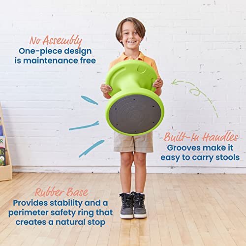 ECR4Kids Twist Wobble Stool, 14in Seat Height, Active Seating, Lime Green