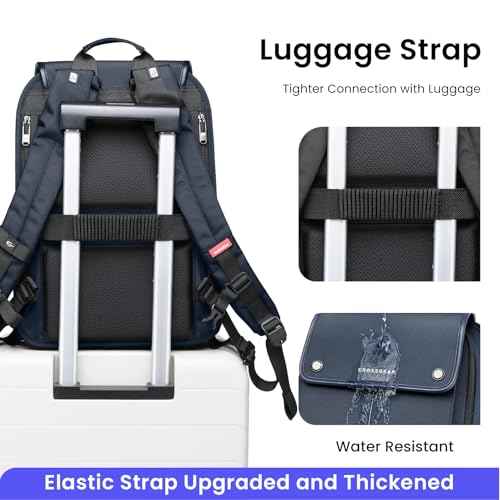 CROSSGEAR Smart Business Laptop Backpack Led Reflective Travel Backpack Three-Speed Adjustment Expandable Carry-On Laptop Bag for Cycling Work and Daily Use for Men Women,Dark Blue