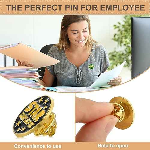 Lyrow 96 Pcs Employee Appreciation Pins Employee of The Month Gifts Bulk 3/4 Inch Recognition Enamel Cheer Lapel Pins for Employees Coworkers Team Gift