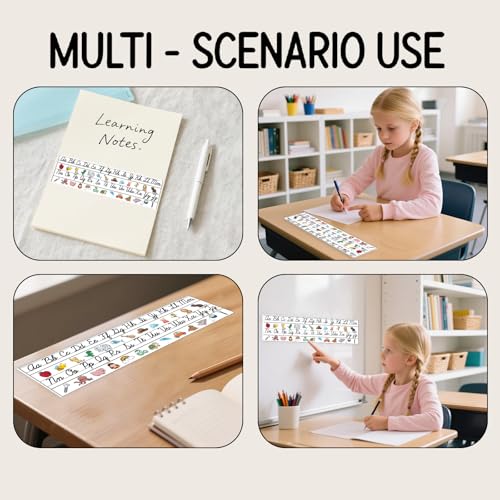 Black Cursive Alphabet Desk Letter Stickers - 36 Removable Classroom Labels
