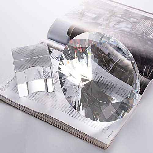 LONGWIN Huge 150mm (5.9 in.) Crystal Polyhedron Diamond Paperweight Wedding Home Decoration Christmas Centerpieces(Clear)
