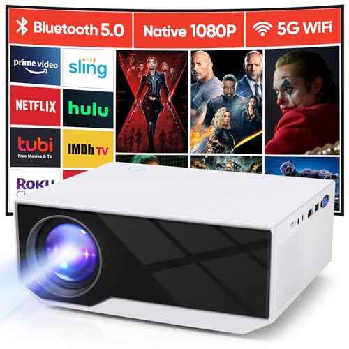 Projector with WiFi and Bluetooth,15000lumens Native Full HD 1080P Outdoor Movie Projector,Smart Projector Compatible with Android/iOS/Windows/TV Stick/HDMI/USB