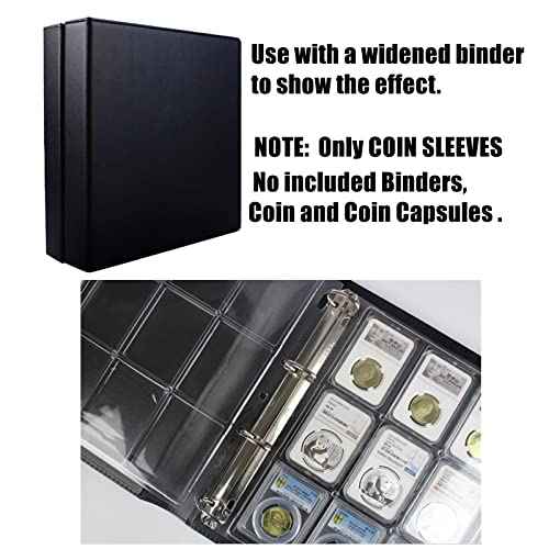 MUDOR 5 Pack Coin Slab Sleeves, 9 Pocket Encap Coin Storage Sheet for PCGS NGC Certified Holder, PVC Free,Suitable for Collection Tokens, Medallions, Badges