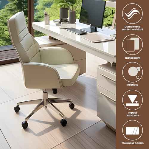 Office Chair Mat - Heavy Duty, 47"x32", 1/7" Thick, Flat Shipping, Suitable for Carpet and Hardwood Floor