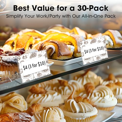 30 PCS Small Acrylic Sign Holders 3.5x2 Inches Clear Food & Price Labels for Events & Retail - Daletu