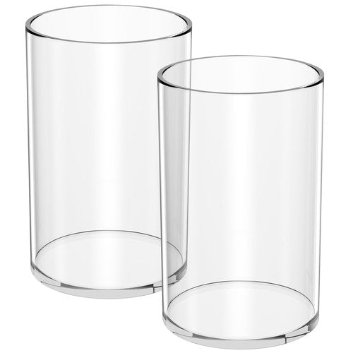 NIUBEE Clear Acrylic Pen Holder for Desk, Round Acrylic Pencil Cup Holder Makeup Brush Organizer, Desk Organizer for Office Desk Accessory - 4 Pack