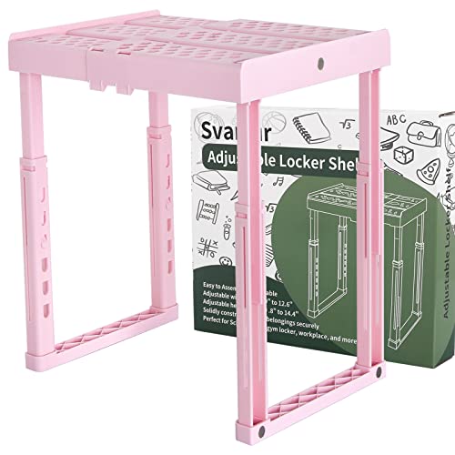 Svartur Pink Adjustable Locker Shelf - Stackable & Space-Saving Organizer for School, Gym & Office Lockers