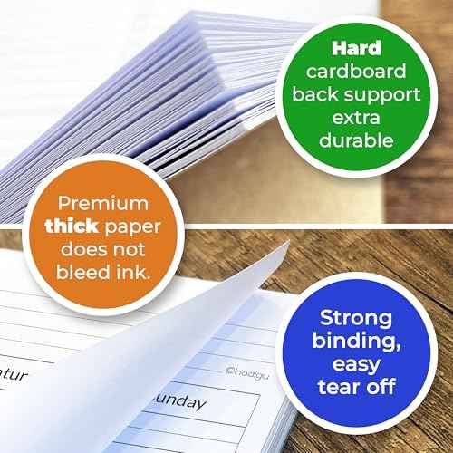 Weekly Schedule Pad, Tear Off Undated Weekly Planner Notepad, A4 Size (8,3" X 11,7"), Premium Thick Paper with Cardboard Back Support, Desk Planner by Hadigu
