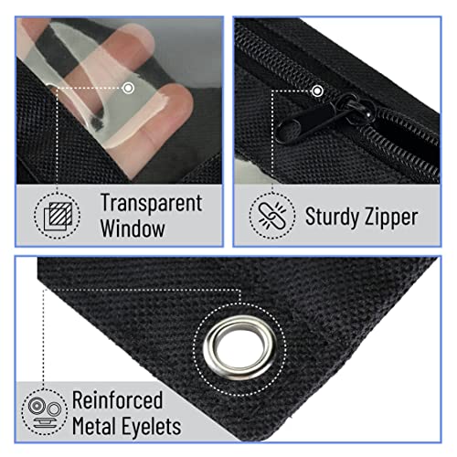 Mr. Pen Black Pencil Pouch for 3 Ring Binders - 2 Pack, 10x6.75 Inches
