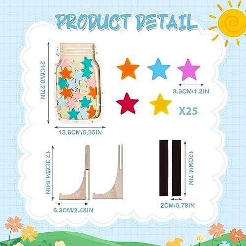 Magnetic Reward Jar, Classroom Reward Jar for Kids, Personalized Stars Reward Jar for Students Kids Behavior, Magnetic Reward Chart for Classroom Board Home