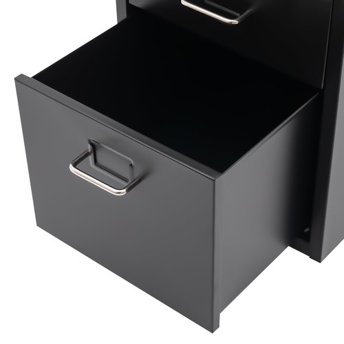 3 Drawers Rolling File Cabinet with Lock, 18.3" H Metal Filing Cabinets, Wheeled Vertical Filing Organization Under Desk for Home Office, Heavy Duty for A4/Letter/Legal Size File (Black, 3 Drawer)