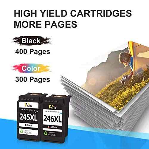 Remanufactured 245XL 246XL Combo Pack Ink Cartridge Replacement for Canon Pg-245Xl Cl-246Xl PG-243 CL-244 to use with Pixma MX492 MX490 MG2522 MG2520 MG2420 MG2920 MG2922 MG3022 MG3029 (2-Pack)