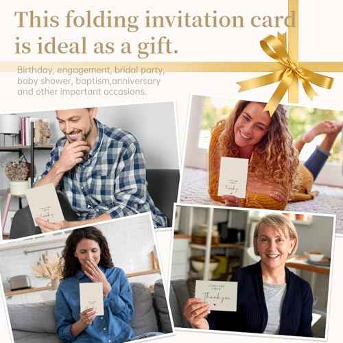 40 Pack Thank You Cards, Gold Foil Thank You Notes Bulk with Envelopes and Stickers, 5x3.5 Inchs Small Blank Inside for Personalized Messages, Thank You Cards for Wedding, Business, Graduation, Baby Shower, Holiday, Christmas, Gifts