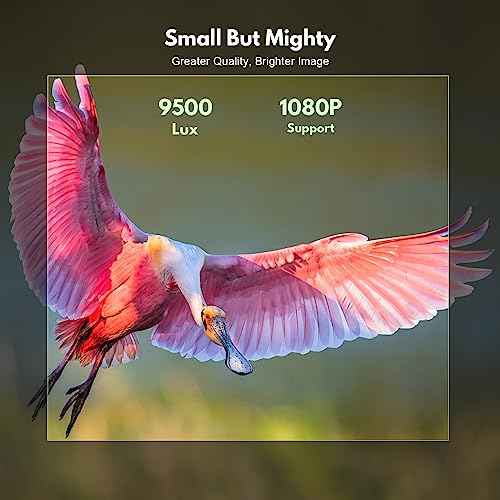 Mini Projector with WiFi and Bluetooth, 1080P Supported Outdoor Movie Projector, Compatible with Android/iOS/Windows/TV Stick/HDMI/USB