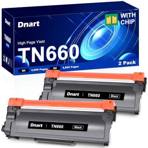 Compatible TN660 Toner Cartridge Replacement for Brother TN660 TN 660 TN630 TN 630 High Yield Work with HL-L2380DW MFC-L2700DW MFC-L2740DW HL-L2320D DCP-L2540DW Printer (Black, 2 Pack)