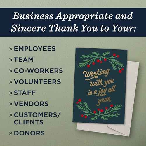 Hallmark Business Christmas Cards ? Holly and Berry Design ? 25 Pack With Envelopes & Gold Seals ? 5x7 Holiday Appreciation Cards for Employees & Customers