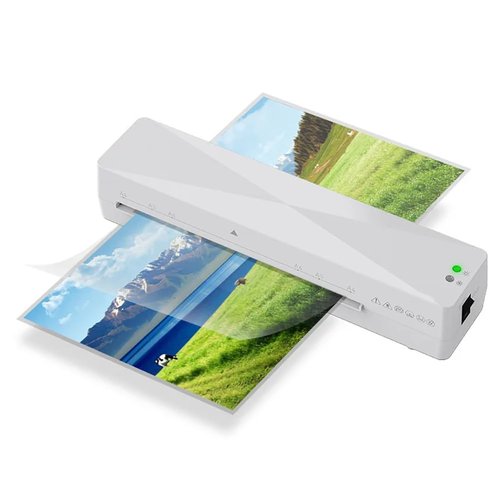 Laminating Machine, A4/A5/A6 ABS Film Back Protection Low Noise, Intelligent Constant Temperature, A4 Laminator Machine (Black)