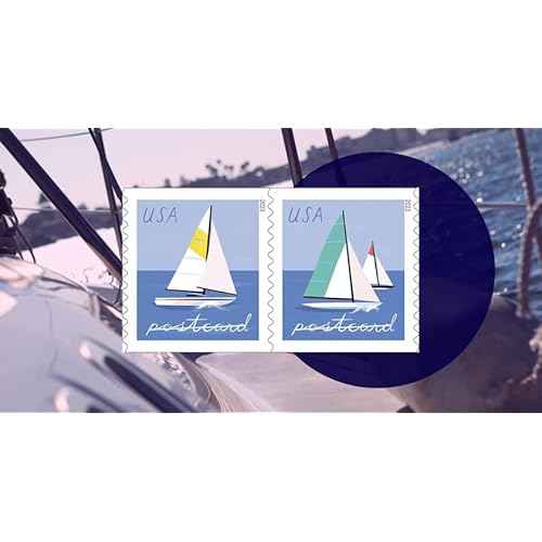 Sailboats Postcard Stamps (2 Sheets (40 Stamps))