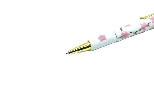 Kiyoteru Made in Japan Craft Pottery Ball-point pen to turn Sakura tree pattern of the White CLK_CTP_201