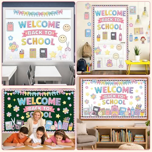 Wiooffen Back to School Composition Notebook Bulletin Board Set - Classroom Decorations