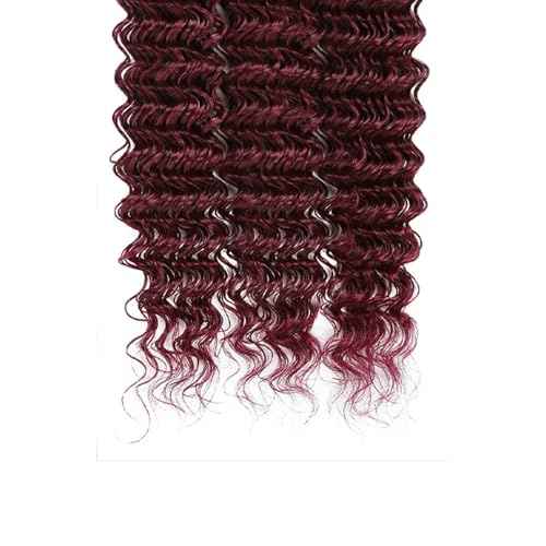 #99J Burgundy Bundles Human Hair Deep Wave Bundles 20 20 20 Inch Wine Red Deep Wave Bundle Unprocessed Brazilian Virgin Weave Hair 3 Bundle 50 Gram Per Bundle