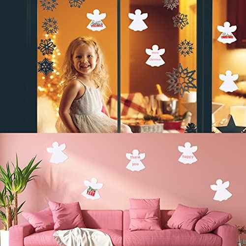 72 Pcs Angel Cutouts - White Paper Angel Shapes for Christmas Winter Celebration Decor, 5.1x6