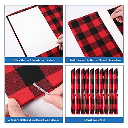 Teling 7.5 x 10.5 Inch Comic Book Boards Fabric Backing Board and U Shape Plastic Alligator Clips Poster Board for Folding Cloth and Storing Fabric Storage(200 Set)