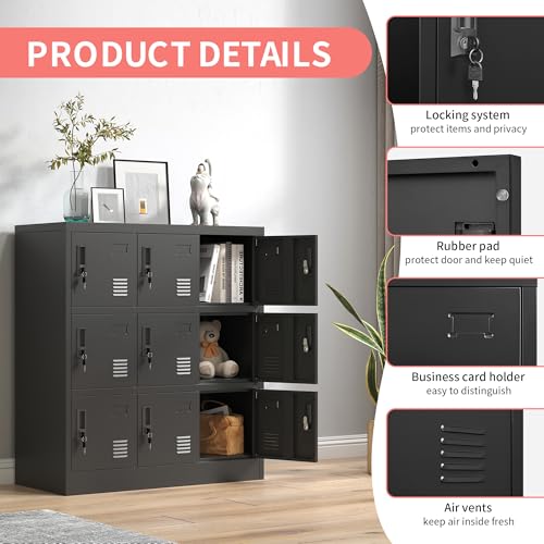 IKIMI Metal Lockers for Employees,Office Storage Locker with 9