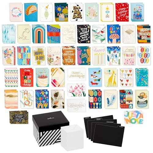 Hallmark Bulk Greeting Card Assortment with Organizer (100 Cards with Envelopes) Birthday Cards, Thank You Cards, Wedding Cards, Sympathy Cards, Holiday Cards, Congrats Cards