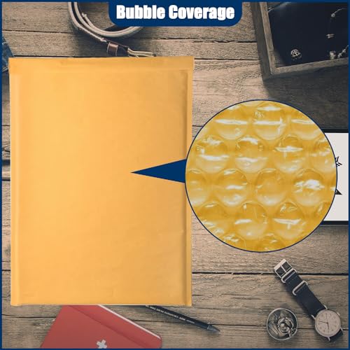Natural Kraft Bubble Mailer Envelopes, Small Bubble Mailers 12.5x18 Inch, 50 Pack Padded Envelopes, Self-Seal Shipping Envelope,Tear-Resistant Mailing Envelope Padded