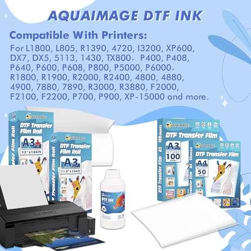 500 ml Premium DTF White Ink, DTF Transfer White Ink for PET Film, Refill Ink for Printheads L1800,ET-8550, XP-15000, XP600, I3200, Heat Transfer Printing Direct to Film(500ml 16.9oz)