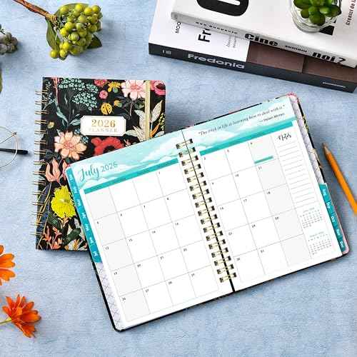 2026 Planner - 6.4" x 8.5", 2026 Calendar/Planner Weekly and Monthly, JAN.2026 - DEC.2026, Weekly Monthly Planner 2026 with Tabs, Hardcover, Elastic Closure, Back Pocket