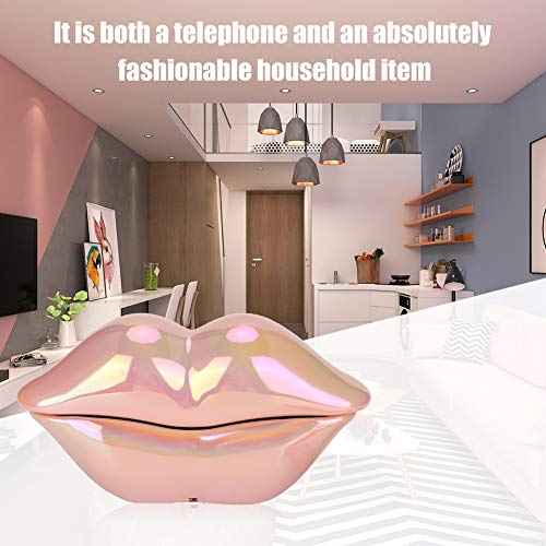 Funny Lip Telephone, with Number Storage Function, Lip Phone Landline Telephone Home Desktop Corded Fixed Telephone for Home Office Phones Home Decoration, Gifts for Kids Seniors