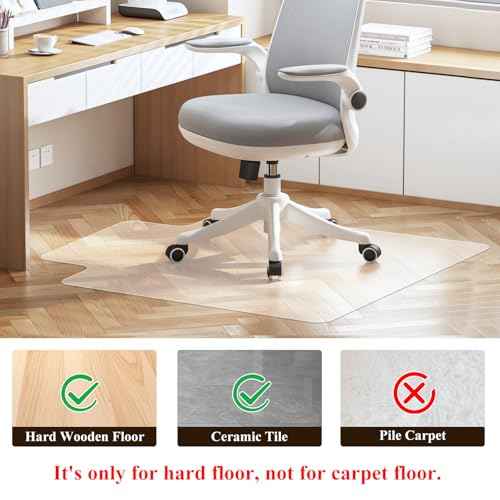 SHAREWIN Office Chair Mat for Hardwood Floors - 36"x47" Desk Chair Mats Home Floor Protector Heavy Duty - Easy Clean
