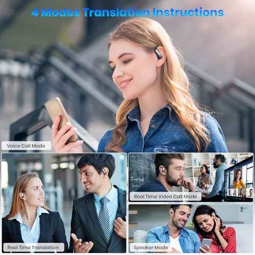 AI Translation Earbuds Real Time: OWS 3-in-1 Translator Earbuds for iOS & Android, Supporting 144 Languages with 60-Hour Battery Translator Headphones for Travel Business Meetings & Learning