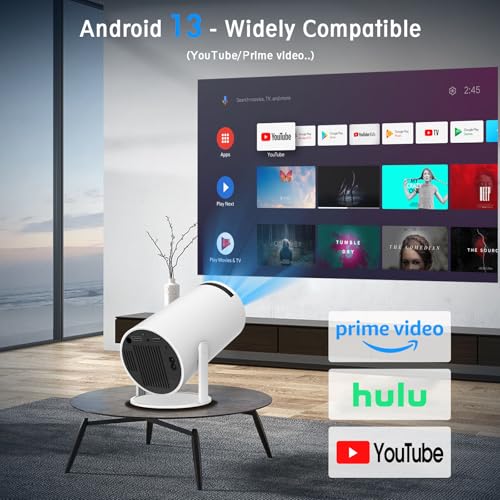 Mini Projector, Support 4K 1080P Portable Projector with Dual Band WIFI6 5G Wireless 5.2 Bluetooth Android 11, 160 ANSI Lumens, 180¡Æ Rotatable, Auto Keystone Correction,35"-130" Screen Video Projector