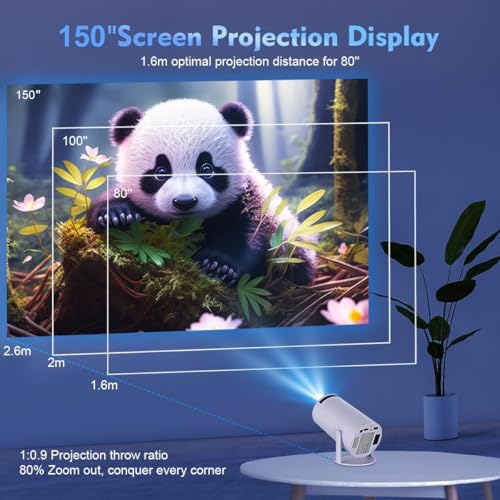 Magcubic HY300PRO Mini Projector with WiFi and Bluetooth, 4K Support 200ANSl Smart Portable Projector, AutoKeystone, 180¡Æ Rotation, Home Video Proyector for Home, Bedroom, Outdoor Android 14