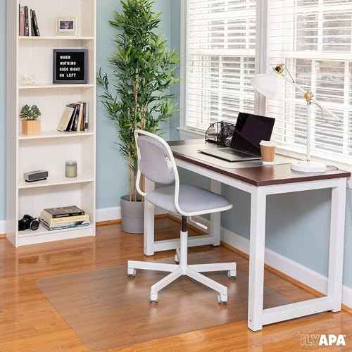 Ilyapa Office Desk Mat Clear - 17 x 36 Inch Plastic Computer Mat with Anti Slip Texture