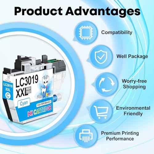 Miss Deer LC3019XXL Ink Cartridges Compatible Replacement Ink for Brother LC3019 3019 LC3019XXL, Work for MFC-J6930DW MFC-J6530DW MFC-J6730DW MFC-J5335DW(3BK/2C/2M/2Y,9-Pack)