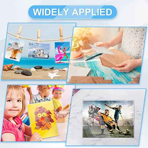 80 Pcs 5" x 7" Rigid Print Protectors, Clear Waterproof Hard Plastic Page Sheet Protectors Top Loading Rigid Photo Card Postcard Sleeves for Album Paper Document Holder