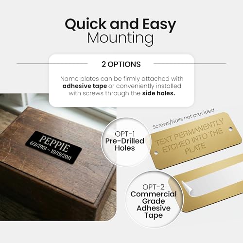 Custom Engraved Name Plates - Brass & Aluminum, 1x3 / 1x4 Inch, Personalized Trophy & Office Plaques