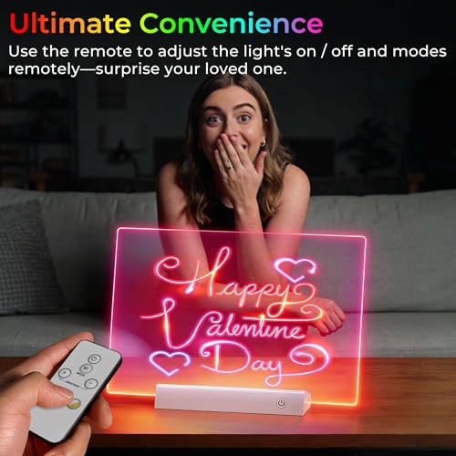White Rechargeable LED Drawing Board with Remote Control & Accessories