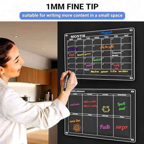 JR.WHITE Liquid Chalk Markers - 18 Pack Wet Erase Markers for Acrylic Fridge Calendar, 1mm Fine Tip Chalkboard Marker for Whiteboard, Blackboard, Glass Board, Window, Mirror, Dry Erase Board
