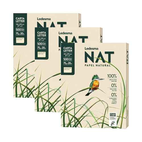 Letter Size (8.5"x11") Natural Sugarcane Pulp Printer Paper, For All Office And Photocopy Printers, Designs, Crafts (3 Reams (1500 Sheets))