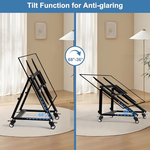Low Height Mobile TV Stand, Rolling TV Stand with Wheel for 26-65 inch TV, Hight Adjustable, 36¡Æ -68¡Æ Adjustable Viewing Angle,Max 50KG, Vesa 600¡¿500
