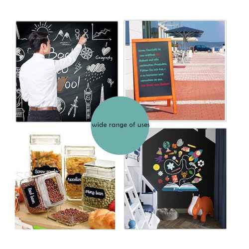 Chalk Board Contact Paper with Adhesive, 24" x 36" Magnetic Chalkboards for Wall, Wallpaper Sheets for Office for School and Kids, Includes Liquid Chalks Markers and Dishcloth and Magnet