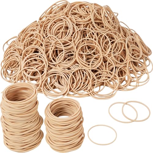 Office Rubber Bands 800 Pcs Size 16 – Beech/Beige Non-Slip Bundling