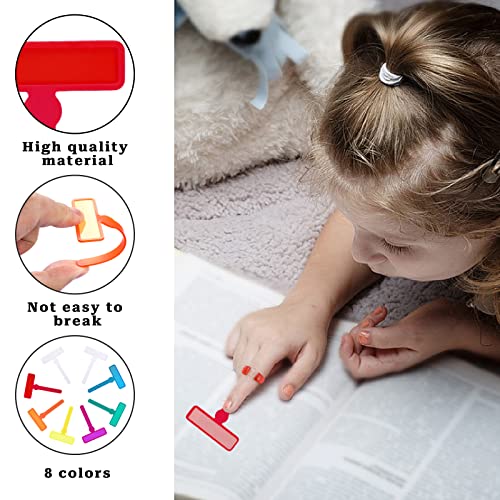 Colorful Reading Guide Strips & Finger Rings for Dyslexia & ADHD