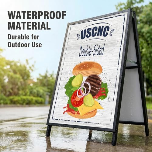 USCNC Black Double-Sided A Frame Sign 24x36 Inch Outdoor Sandwich Board