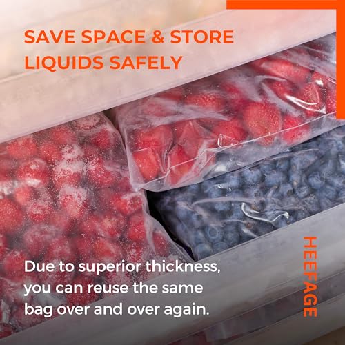 Heefage Heavy Duty 10x12 Inch Zip Bags 6mil Thick, 25 Pack - Puncture-Resistant Reusable Poly Bags for Tools & Storage